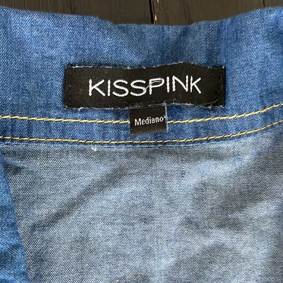 Button up Jean shirt with tie front - Picture 4 of 5